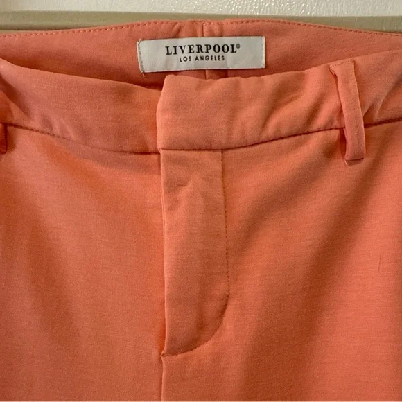 Liverpool Mid Rise Light Orange Cantaloupe Kelsey Trouser Size 6/28 Cropped EUC - Picture 9 of 15
